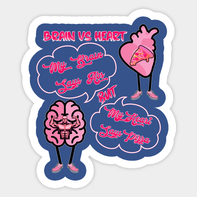 Brain vs Heart Sticker by JB's Design Store